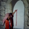 rahab window: Rahab hangs the red cord from her window