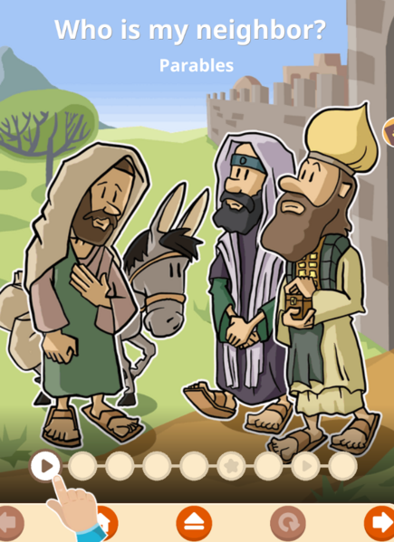 The Parable of the Good Samaritan lesson for kids in the SunScool Bible app
