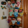 Puppets on shoe rack