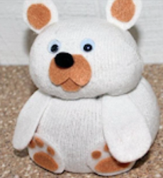 a sample teddy bear made from a sock