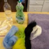 supplies: Supplies needed for wool felting project:  hot water, dish soap, zipper baggie, wool roving