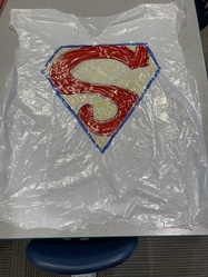 Superman costume garbage bag