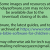 Sunday Software Site Closing Announcement