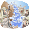 Moses Striking the Rock of Horeb - illustration
