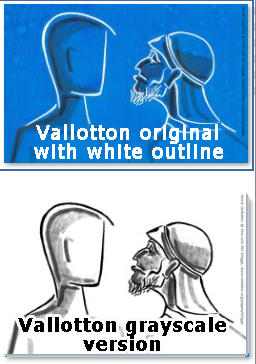 original white outline on Vallotton image vs a grayscale image