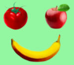 3 fruits make a smiley face