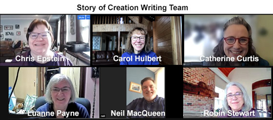 Writing Team members in a Zoom session
